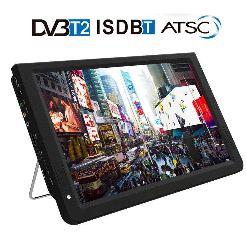 Nic's Electronics D12 inch HD Portable TV DVB-T2 ATSC ISDB-T Digital and Analog mini small Car Television Support USB SD Card HDMI MP4