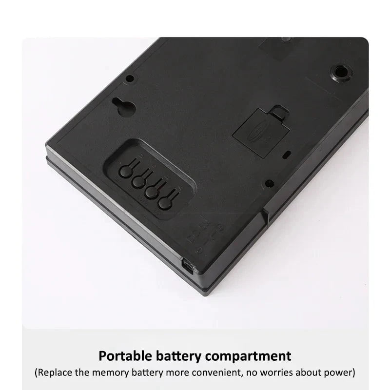 Nic's Electronics Digital Large Wall Clock Alarm Temperature Date Calendar Display 8 Sets of Alarm Clocks 14'' Electronic LED Clock Plug in Use