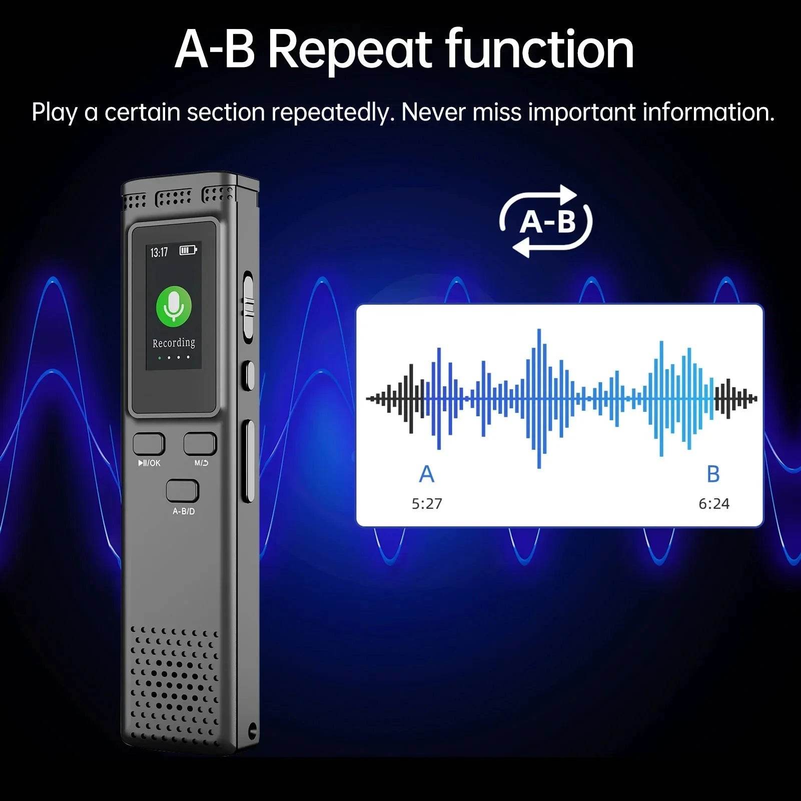 64GB Digital Voice Recorder & MP3 Player - Nic's Electronics