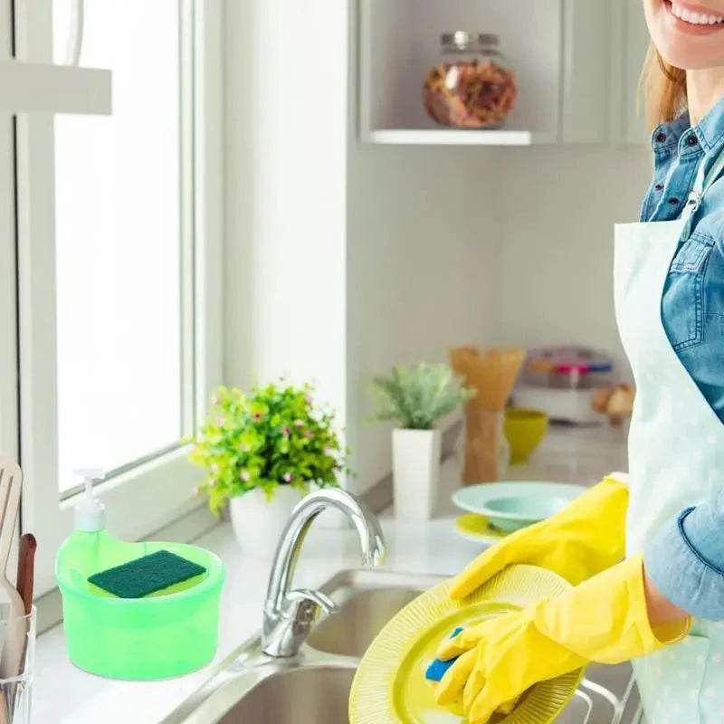 2-in-1 Dish Soap Dispenser with Sponge Holder - Nic's Electronics