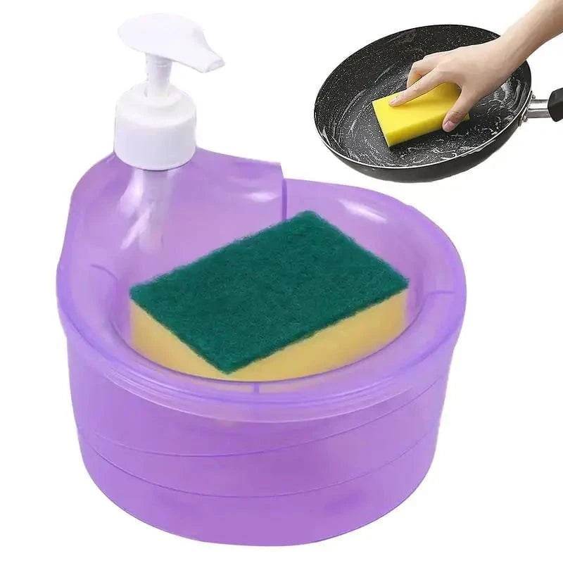 2-in-1 Dish Soap Dispenser with Sponge Holder - Nic's Electronics