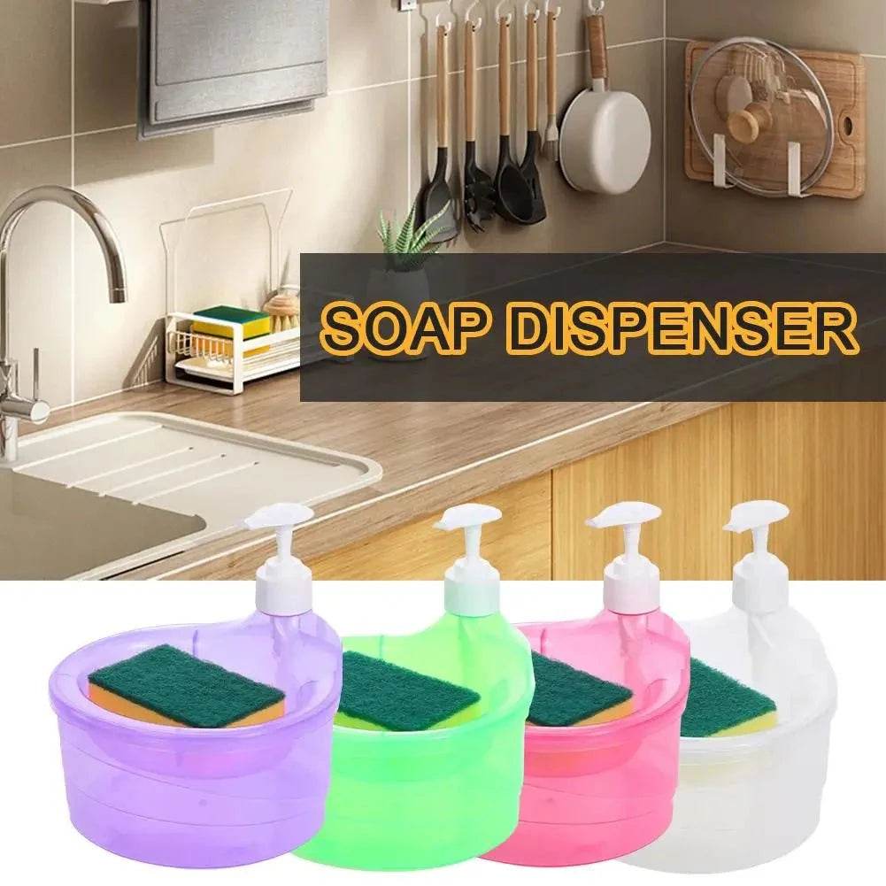 2-in-1 Dish Soap Dispenser with Sponge Holder - Nic's Electronics