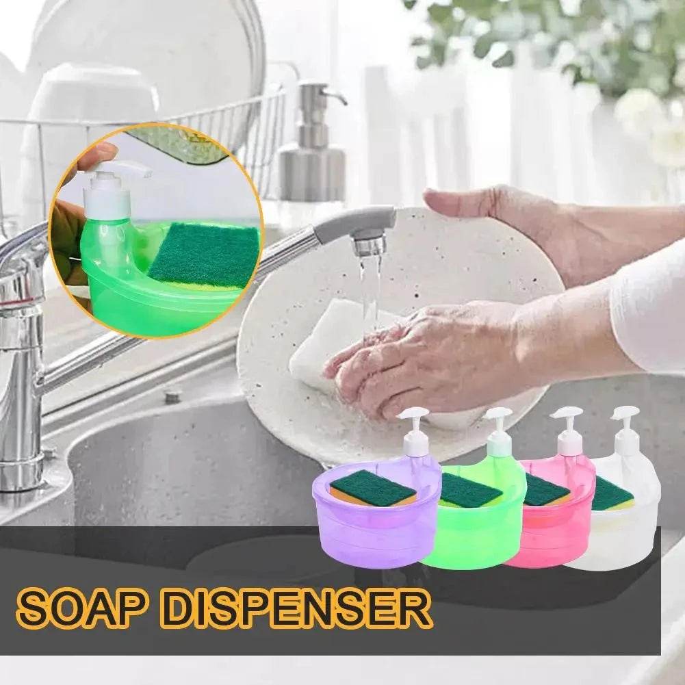 2-in-1 Dish Soap Dispenser with Sponge Holder - Nic's Electronics