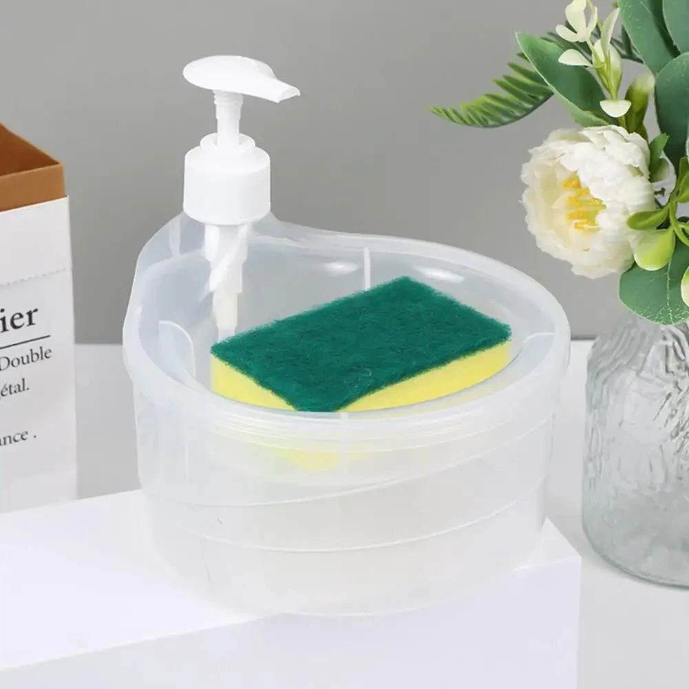 2-in-1 Dish Soap Dispenser with Sponge Holder - Nic's Electronics