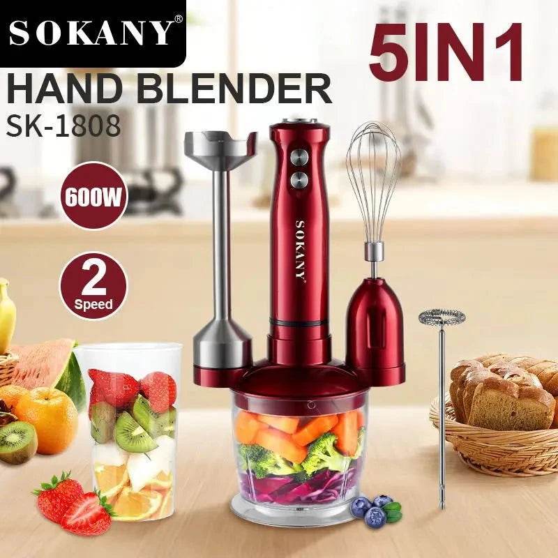 5-in-1 600W Immersion Blender with Whisk & Milk Frother - Nic's Electronics