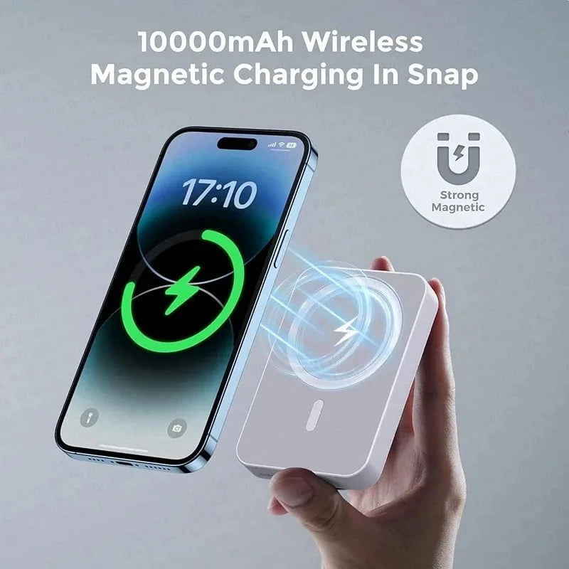 Nic's Electronics For Magsafe Power Bank 10000mAh Portable Auxiliary Spare External Magnetic Battery Pack Wireless Charger For Iphone 13 14 15 16