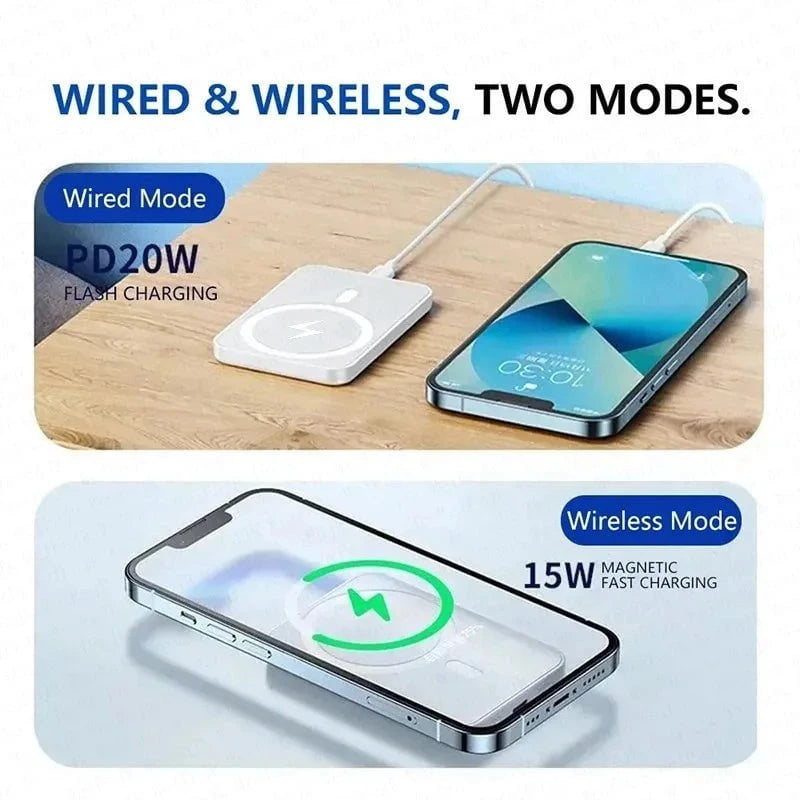 Nic's Electronics For Magsafe Power Bank 10000mAh Portable Auxiliary Spare External Magnetic Battery Pack Wireless Charger For Iphone 13 14 15 16