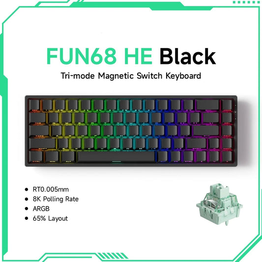 Nic's Electronics FUN68 Tri-mode 4 Akko MonsGeek FUN68 FUN60 PRO&MAX  HE Magnetic Keyboard 60% 65% Gaming Keyboards Rapid Trigger 8K Custom Keyboard Gamer Esports