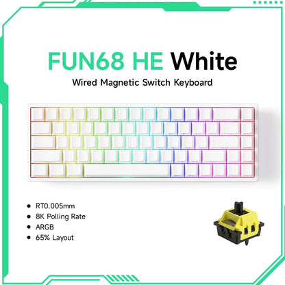 Nic's Electronics FUN68 Wired 1 Akko MonsGeek FUN68 FUN60 PRO&MAX  HE Magnetic Keyboard 60% 65% Gaming Keyboards Rapid Trigger 8K Custom Keyboard Gamer Esports