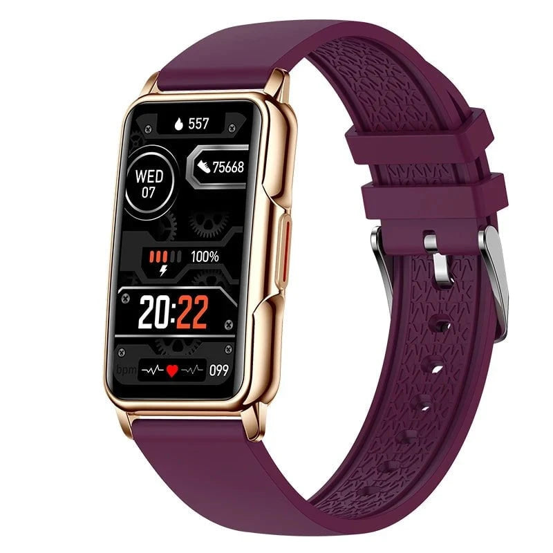 Nic's Electronics gold purple silica Waterproof Smart Bracelet Watch with Heart Rate
