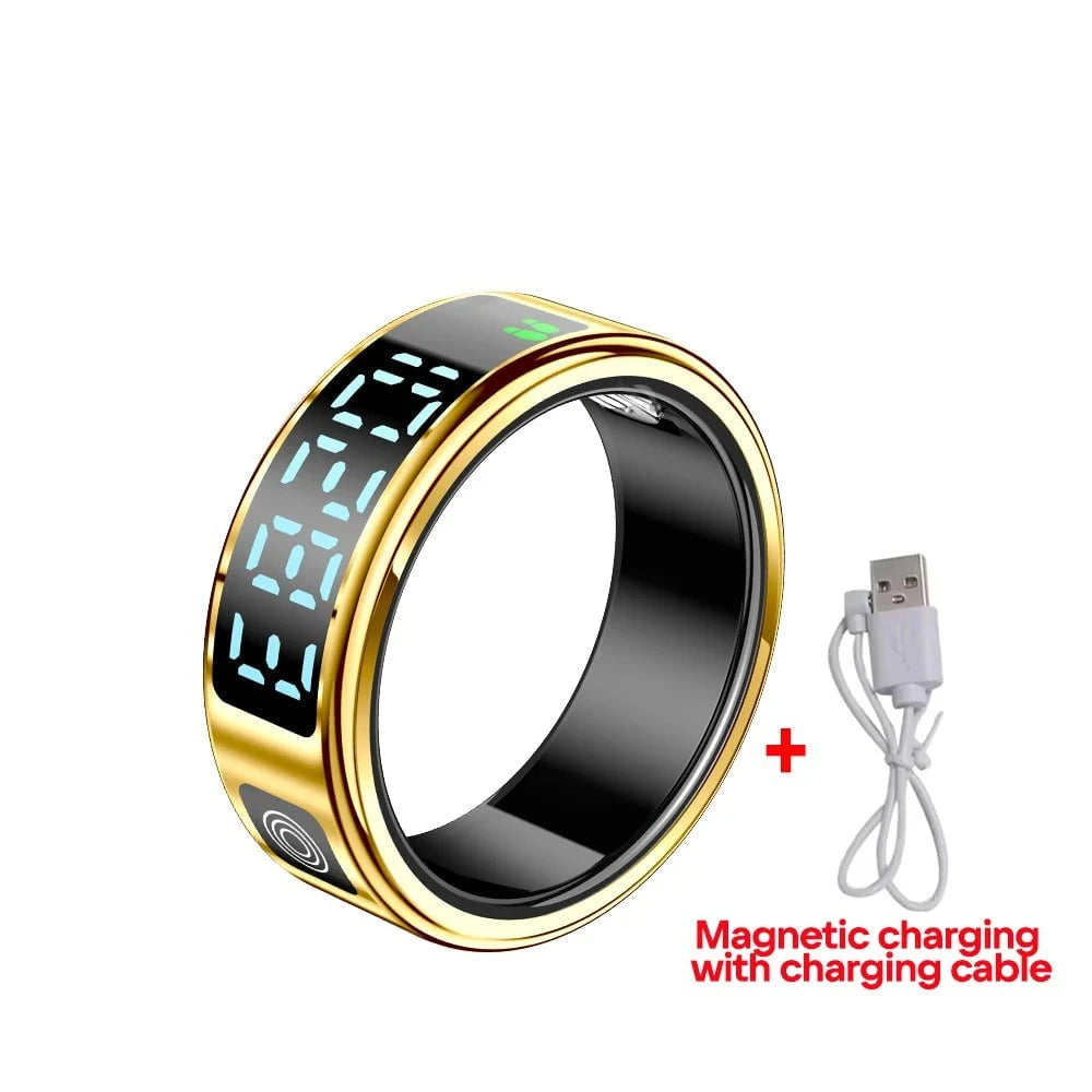 Nic's Electronics Gold with cable / 8 Smart Fitness Ring with Heart Rate