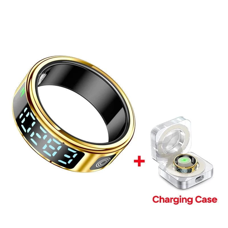 Nic's Electronics Gold with case / 10 Smart Fitness Ring with Heart Rate