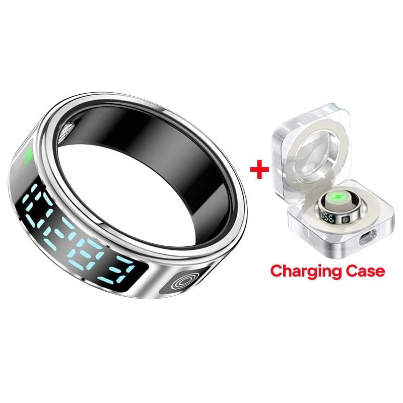 Nic's Electronics Gold with case / 12 Smart Fitness Ring with Heart Rate
