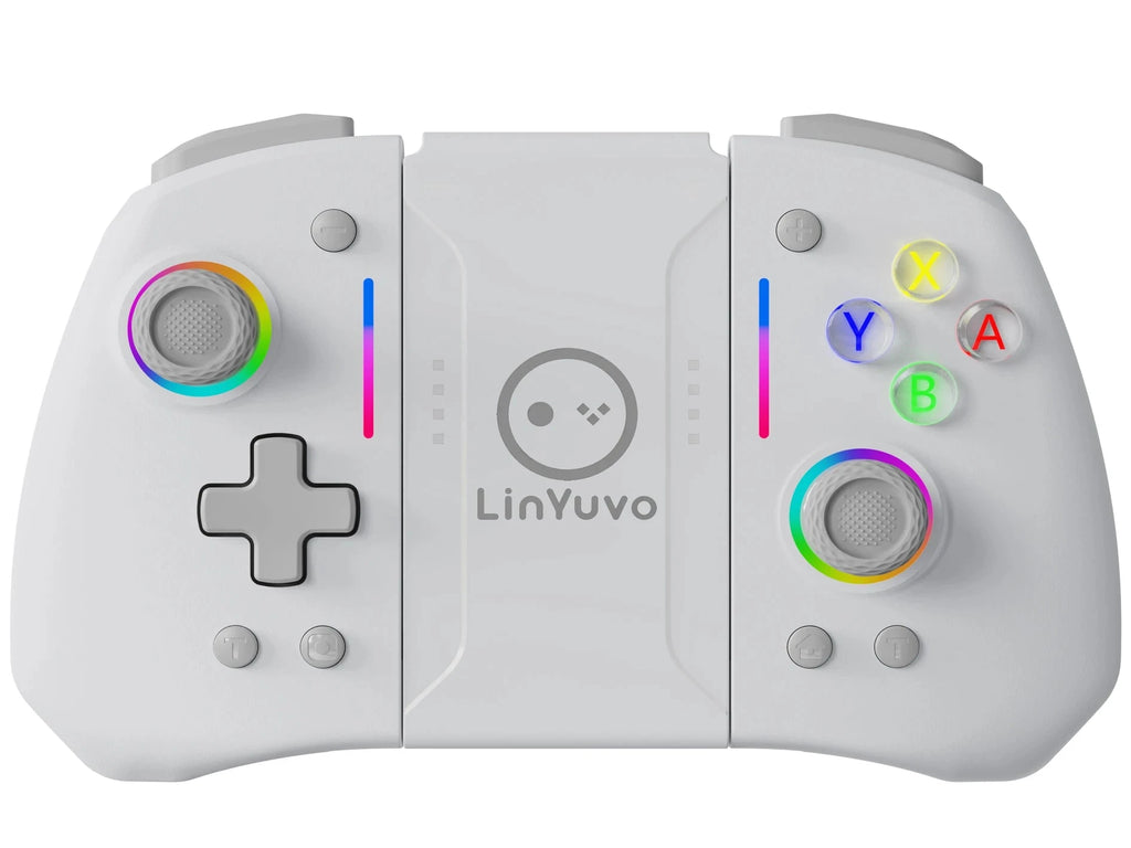 Nic's Electronics Gray LinYuvo KS42 Meteor Light Wireless Joy-pad with 8 Color RGB Lights for Switch/Lite/OLED, with Programmable,,Turbo & Vibration