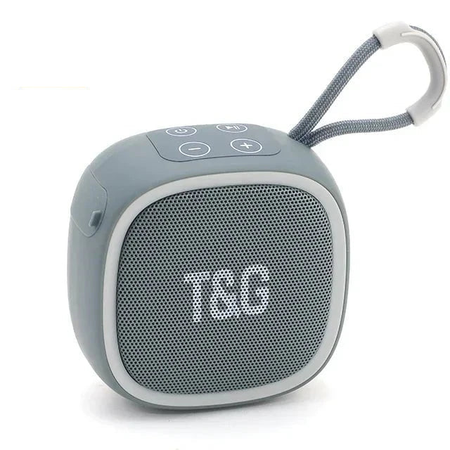 Nic's Electronics Gray T&G TG659 Mini Wireless Powerful Waterproof Bluetooth Speaker TWS Bluetooth 5.3 Sound Box HIFI Loudspeaker Support TF Card Radio
