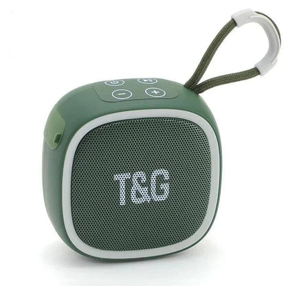 Nic's Electronics Green T&G TG659 Mini Wireless Powerful Waterproof Bluetooth Speaker TWS Bluetooth 5.3 Sound Box HIFI Loudspeaker Support TF Card Radio