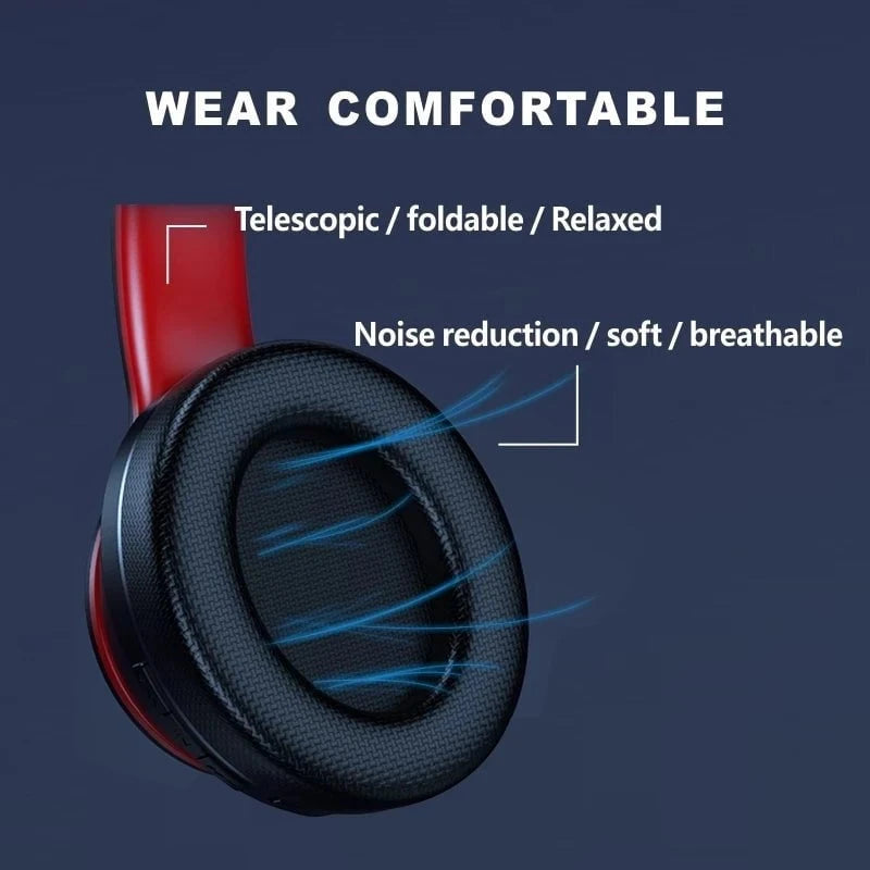 Nic's Electronics HD200 Black Lenovo HD200 Bluetooth Earphones Over-ear Foldable Computer Wireless Headphones Noise Cancellation HIFI Stereo Gaming Headset