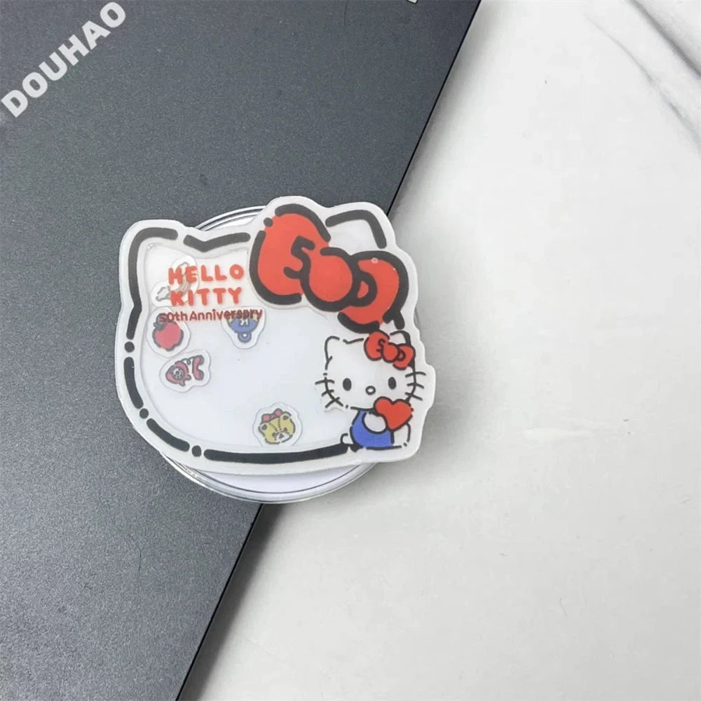 Nic's Electronics Hello kitty-B Sanrio Hello Kitty Cartoon Phone Bracket Anime Kt Cat Powerful Adhesive Retractable Cute Cell Phone Accessories Girl Gifts