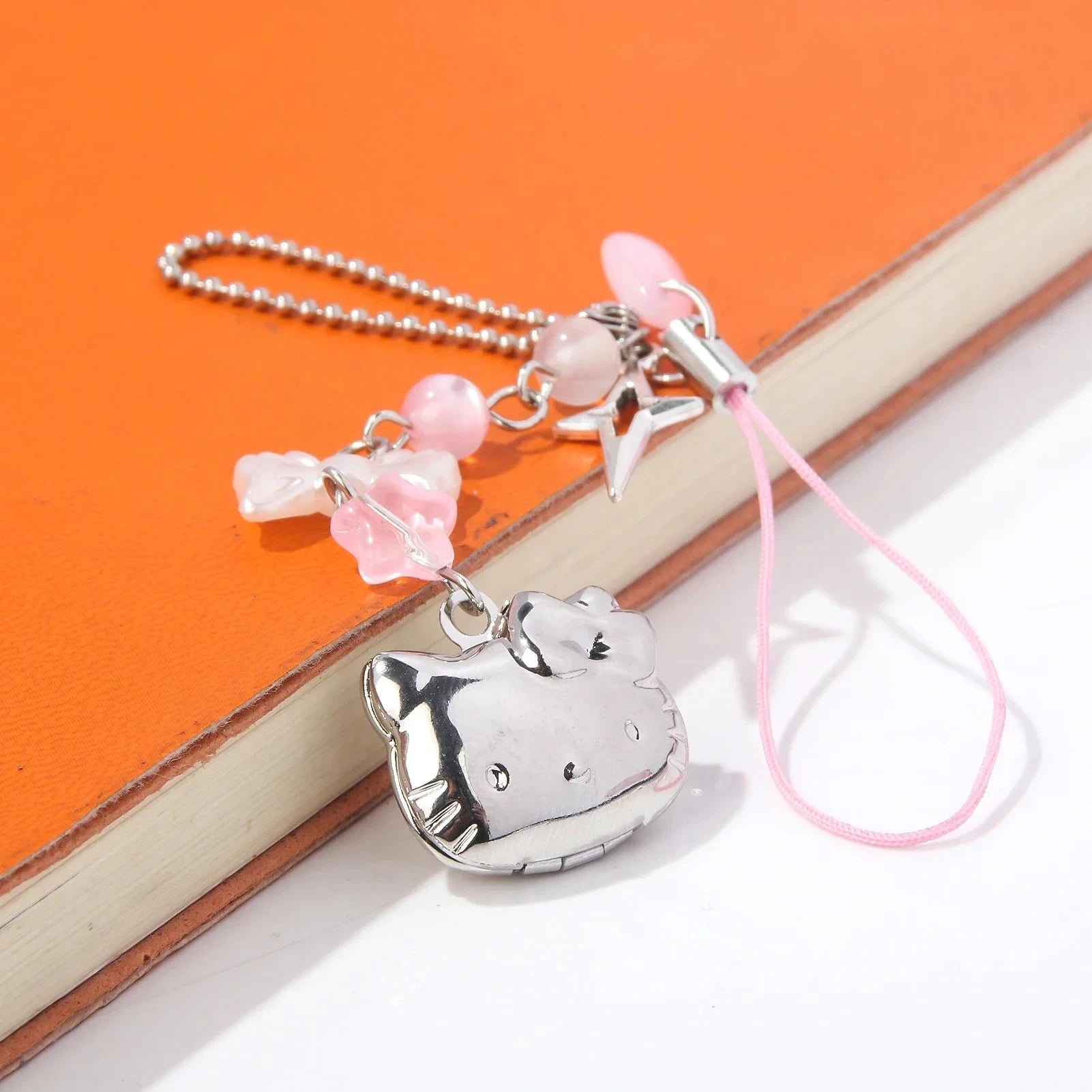 Nic's Electronics Hello Kitty Hello Kitty Cell Phone Rope Chain Sanrio Anime Pendant Handmade Beads Strand Choker Bracelets Dangle DIY Jewelry Accessories Toy