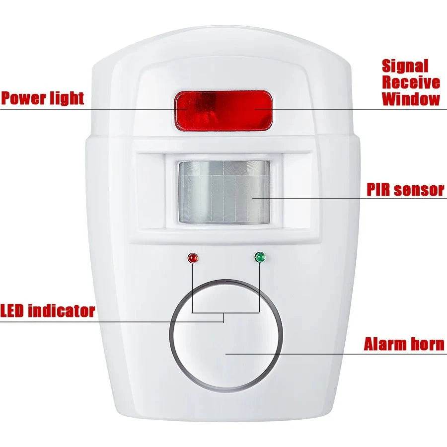 Wireless PIR Motion Sensor Alarm with 105dB Siren - Nic's Electronics