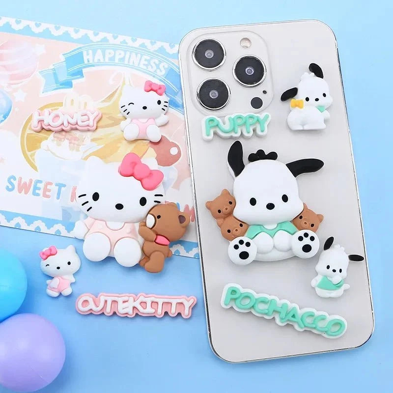 Nic's Electronics Kawaii Sanrio Phone Case DIY Accessories Hello Kitty Culomi Melody Cinnamon Dog 3D Resin Water Cup Decoration Accessories