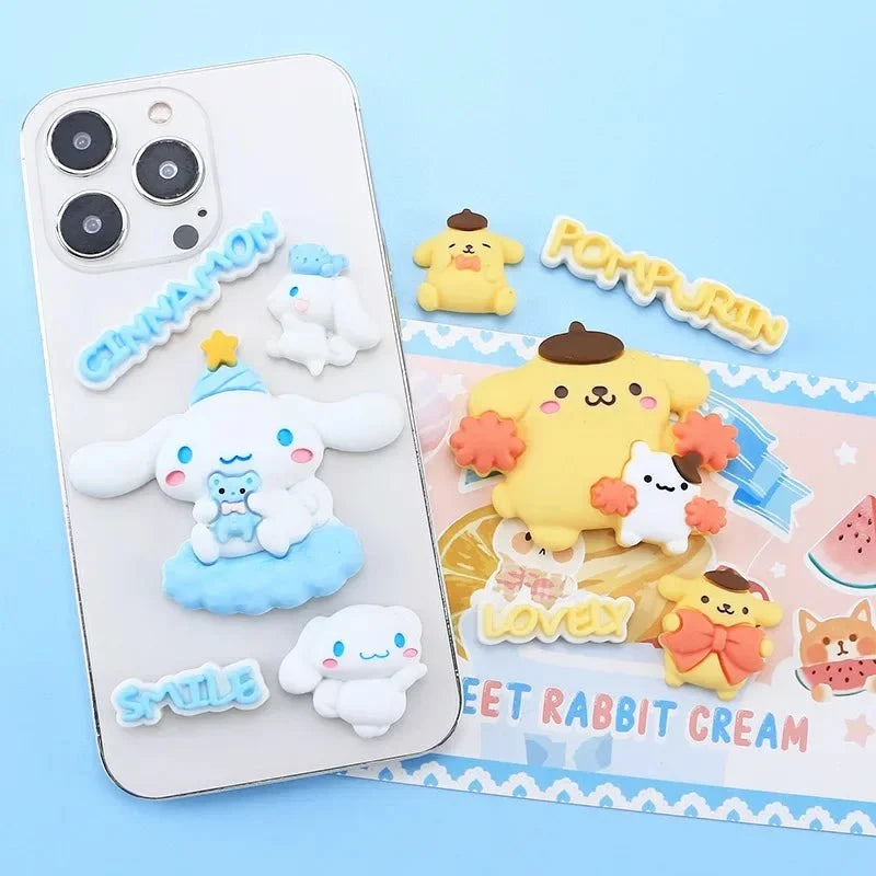 Nic's Electronics Kawaii Sanrio Phone Case DIY Accessories Hello Kitty Culomi Melody Cinnamon Dog 3D Resin Water Cup Decoration Accessories