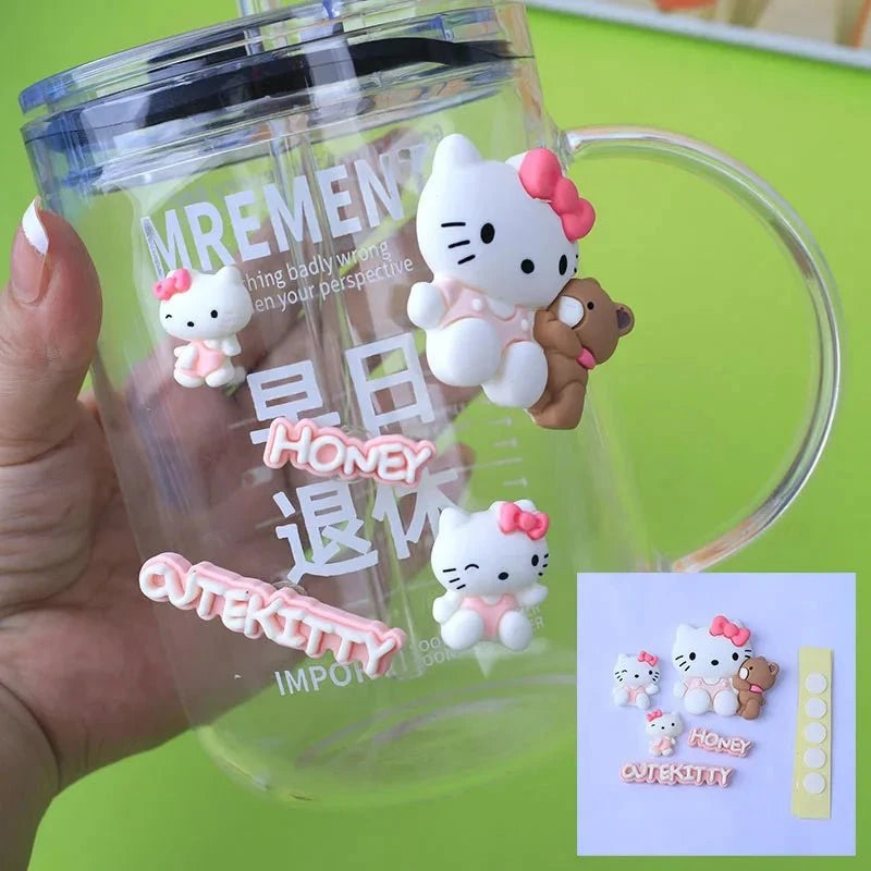 Nic's Electronics Kawaii Sanrio Phone Case DIY Accessories Hello Kitty Culomi Melody Cinnamon Dog 3D Resin Water Cup Decoration Accessories