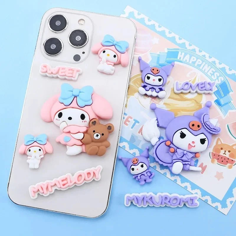 Nic's Electronics Kawaii Sanrio Phone Case DIY Accessories Hello Kitty Culomi Melody Cinnamon Dog 3D Resin Water Cup Decoration Accessories