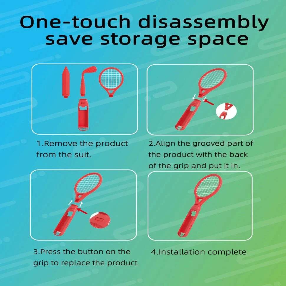 18-in-1 Sports Accessories Kit for Switch – Tennis Rackets & Game Bundle - Nic's Electronics