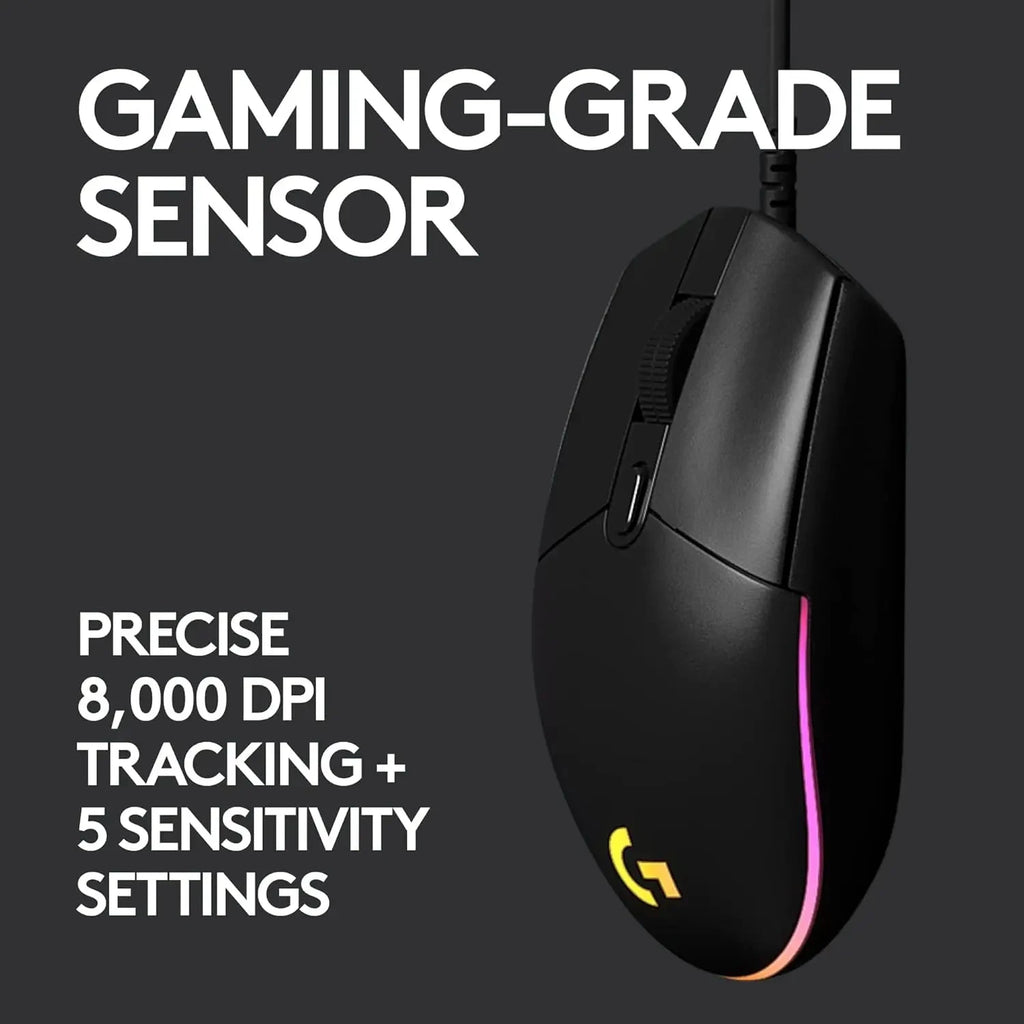 Nic's Electronics Logitech G102 Gaming Mouse - Lightsync RGB, High Precision Sensor, 6 Programmable Buttons, 85g Lightweight Design,
