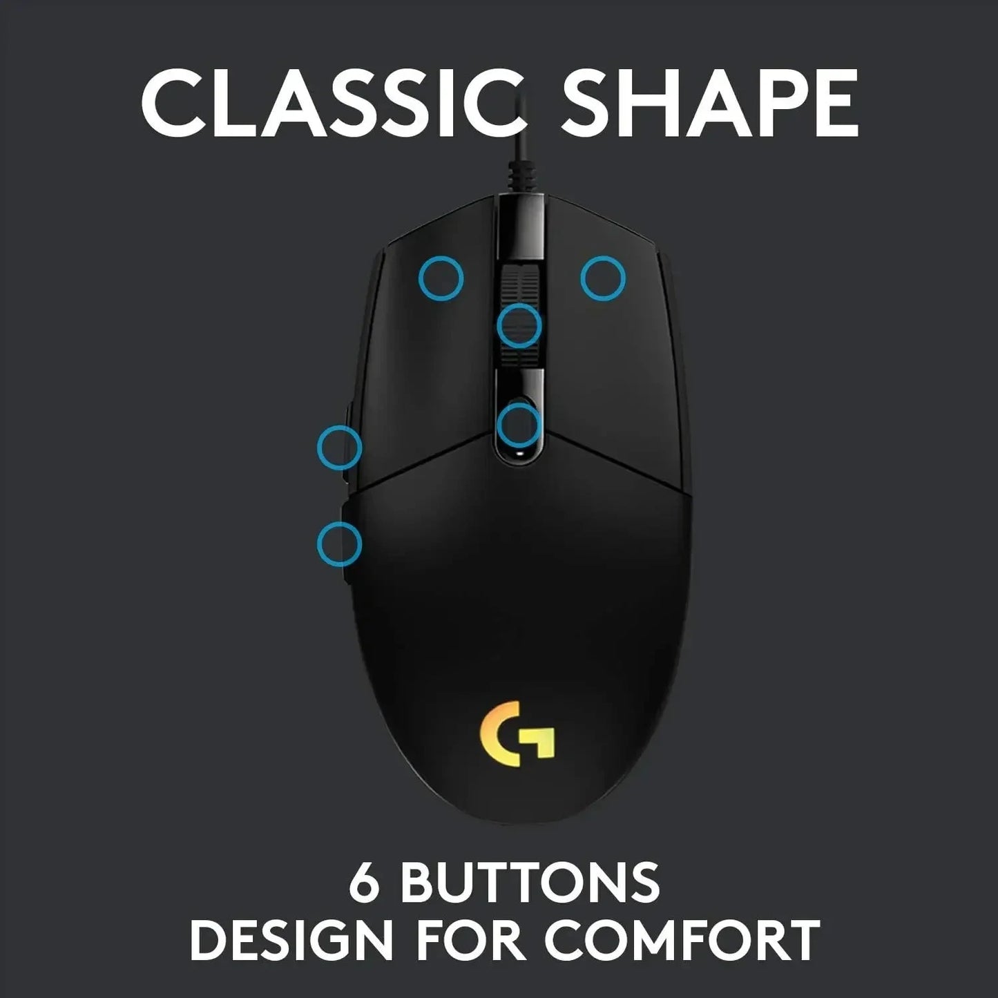 Nic's Electronics Logitech G102 Gaming Mouse - Lightsync RGB, High Precision Sensor, 6 Programmable Buttons, 85g Lightweight Design,
