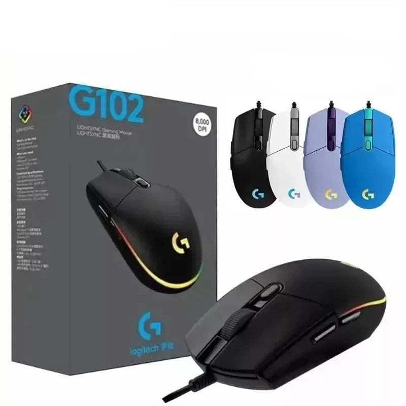 Nic's Electronics Logitech G102 Gaming Mouse - Lightsync RGB, High Precision Sensor, 6 Programmable Buttons, 85g Lightweight Design,