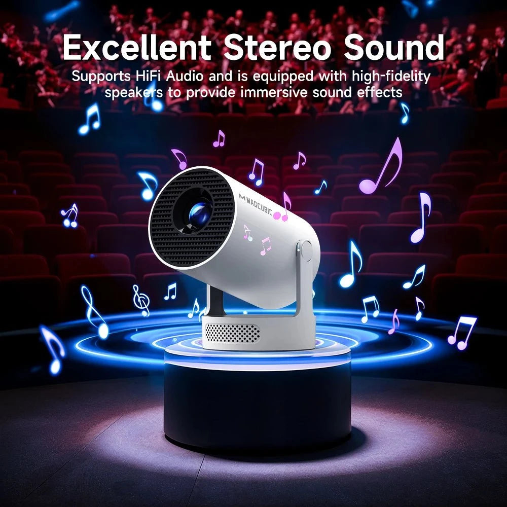 Nic's Electronics Magcubic Projector Android 11 4K 1280*720P HY300 Pro + Dual Wifi 290ANSI 180°flexible BT5.0 Cinema Outdoor Portable Projector