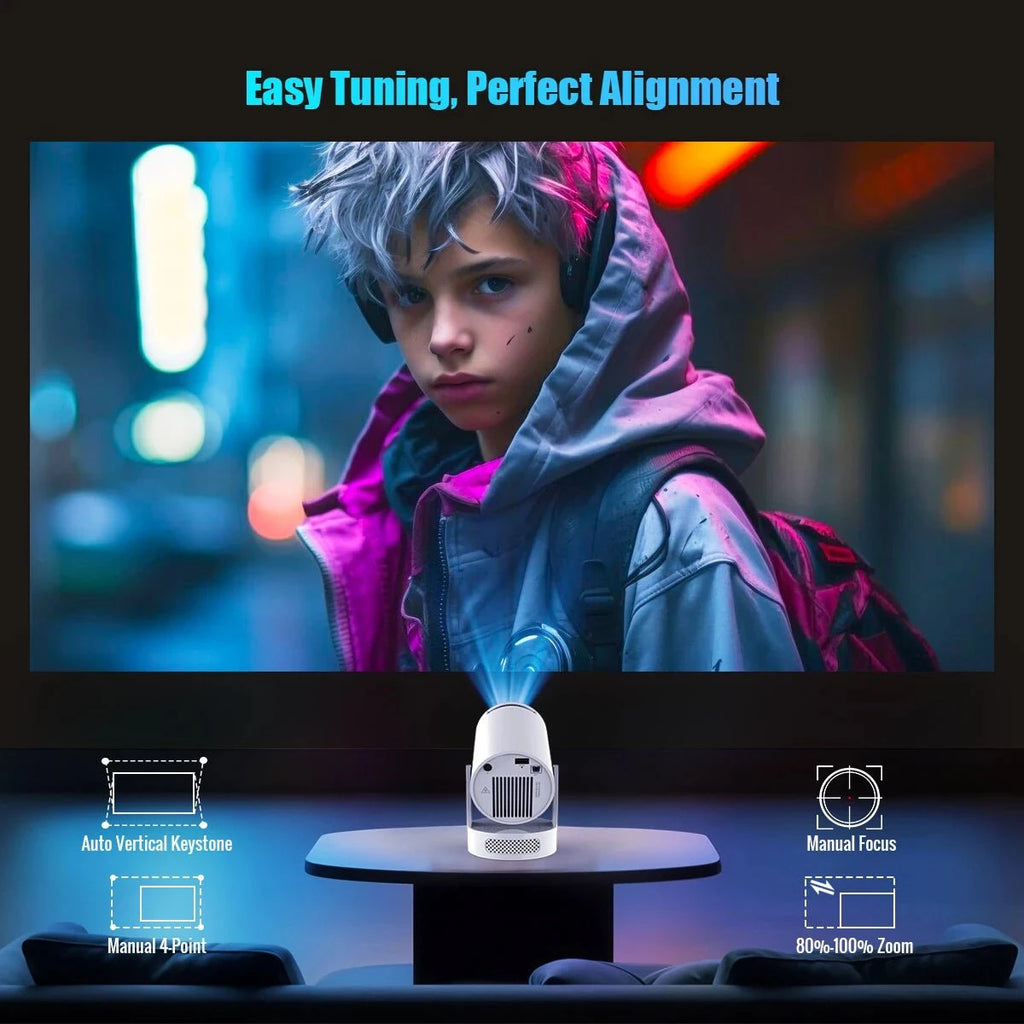 Nic's Electronics Magcubic Projector Android 11 4K 1280*720P HY300 Pro + Dual Wifi 290ANSI 180°flexible BT5.0 Cinema Outdoor Portable Projector