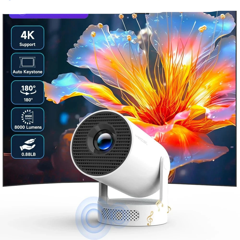Nic's Electronics Magcubic Projector Android 11 4K 1280*720P HY300 Pro + Dual Wifi 290ANSI 180°flexible BT5.0 Cinema Outdoor Portable Projector