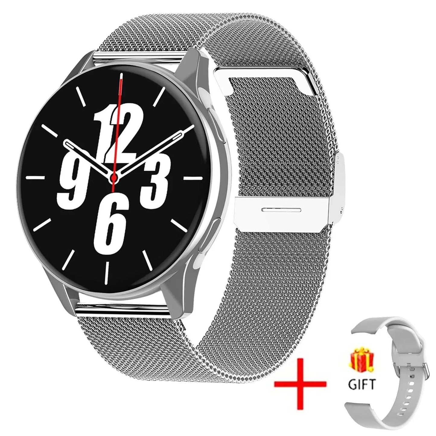 Nic's Electronics Mesh belt silver Smartwatch with Wireless Charging