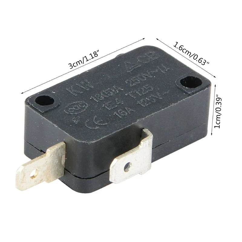 16A 250V 2-Pin Micro Switch for Microwave & Washing Machine - Nic's Electronics