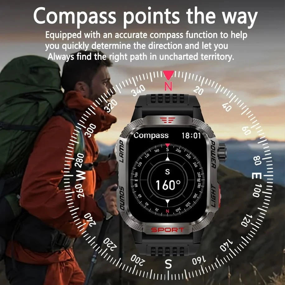 Nic's Electronics Military GPS Smartwatch with Compass