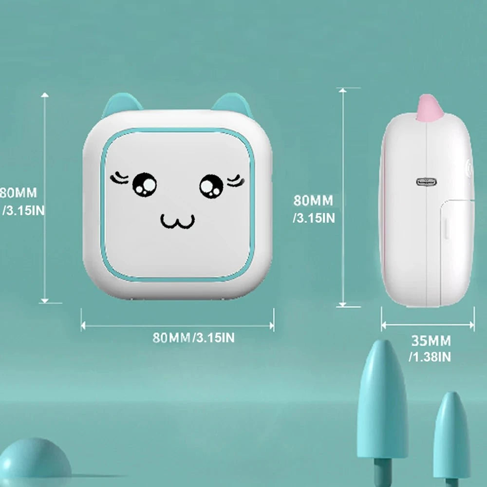 Nic's Electronics Mini printer, Thermal Printer Ink-free Portable Sticker Printer Compatible with IOS and Android, Wireless Photo Printing Tags