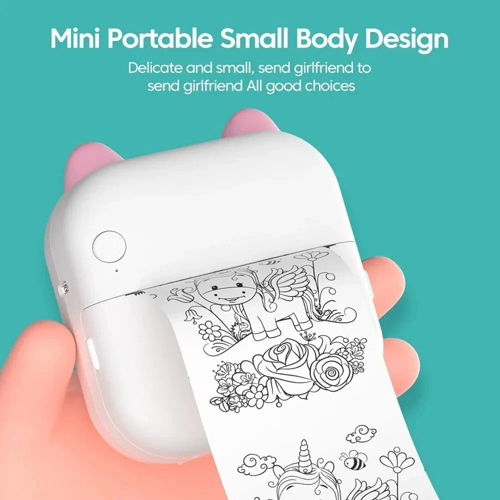 Nic's Electronics Mini printer, Thermal Printer Ink-free Portable Sticker Printer Compatible with IOS and Android, Wireless Photo Printing Tags