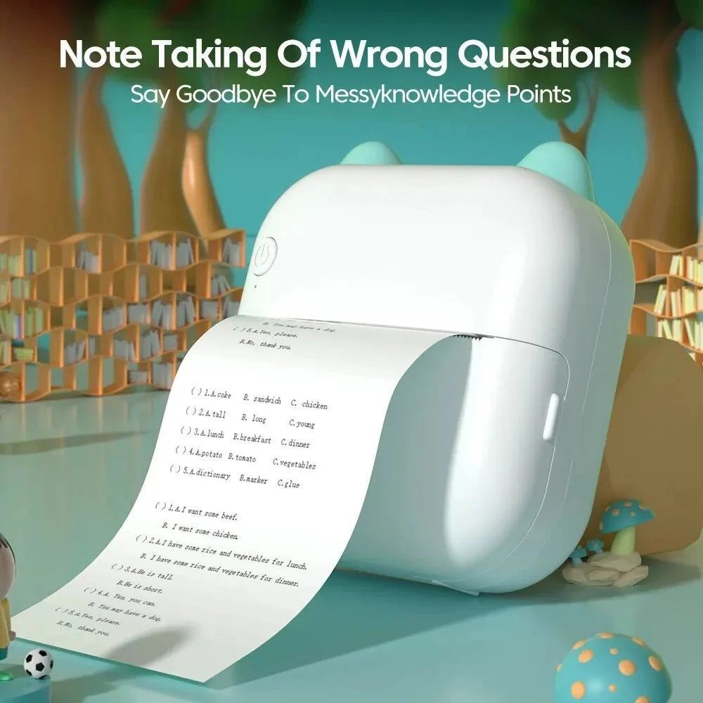 Nic's Electronics Mini printer, Thermal Printer Ink-free Portable Sticker Printer Compatible with IOS and Android, Wireless Photo Printing Tags