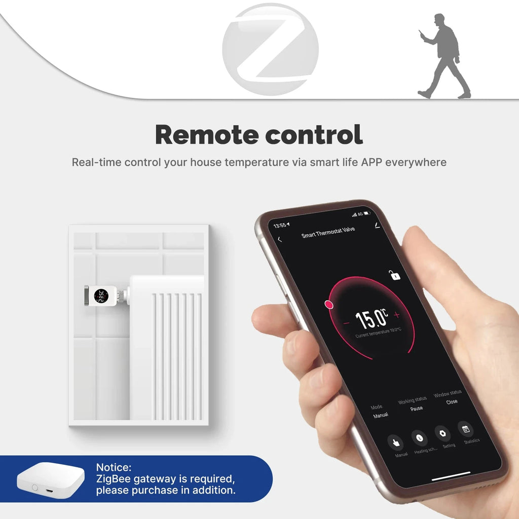 Nic's Electronics MOES Tuya Smart Wifi/ZigBee Thermostatic Radiator Valve TRV Programmable App Remote Temperature Controller with Alexa GoogleHome