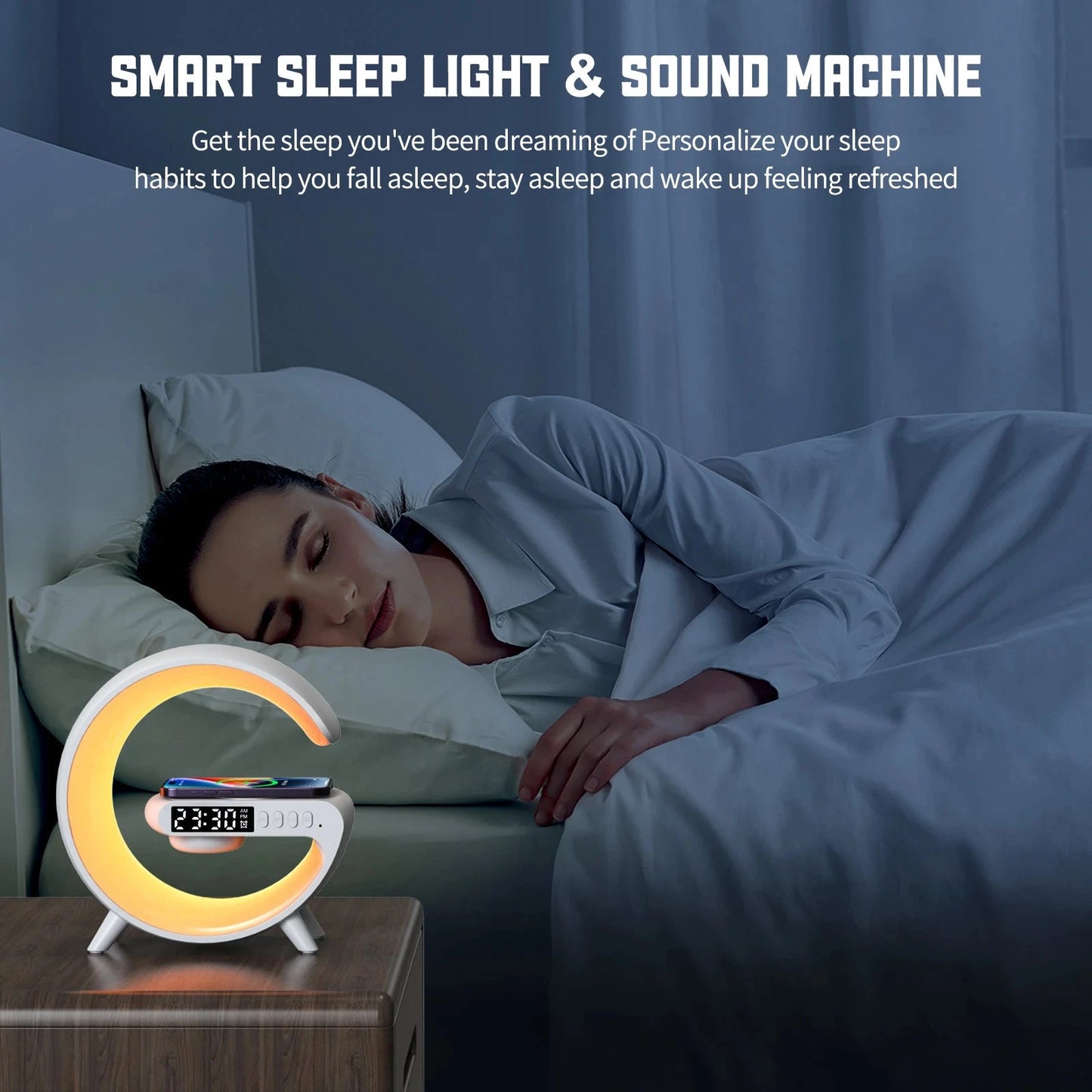 Nic's Electronics Multifunction Wireless Charger Pad Stand Speaker TF RGB Night Light 15W Fast Charging Station for iPhone Samsung Xiaomi Huawei