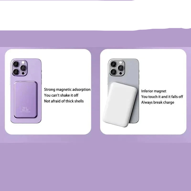 Nic's Electronics OnePlus 50000mAh Magnetic Power Bank Magnet Wireless Ultra Slim Fast Charge Auxiliary Battery Charging For IPhone Samsung Xiaomi