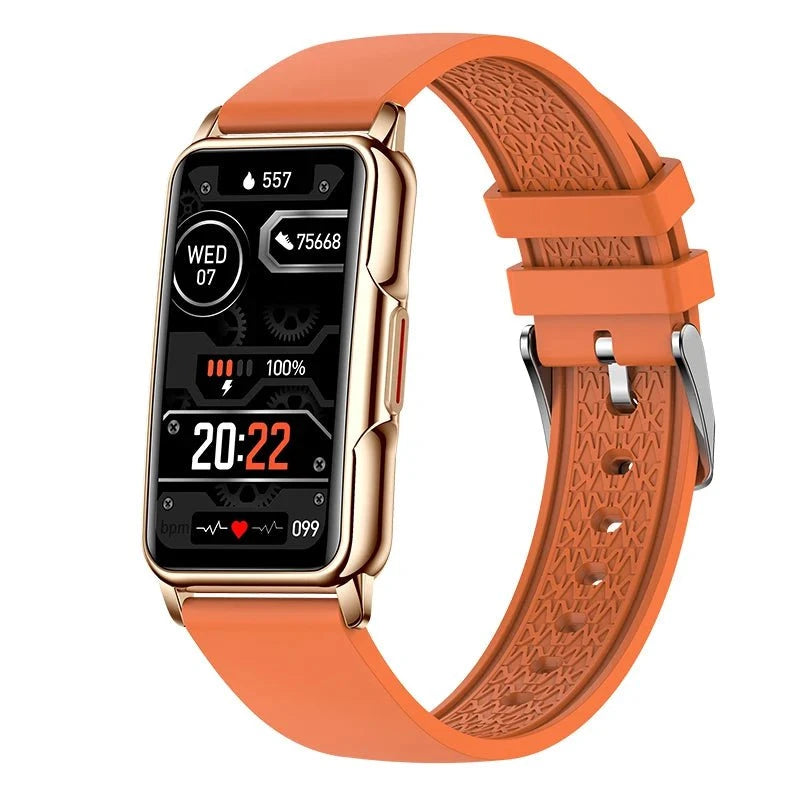 Nic's Electronics orange silica Waterproof Smart Bracelet Watch with Heart Rate