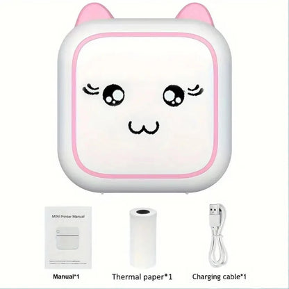 Nic's Electronics Pink Mini printer, Thermal Printer Ink-free Portable Sticker Printer Compatible with IOS and Android, Wireless Photo Printing Tags