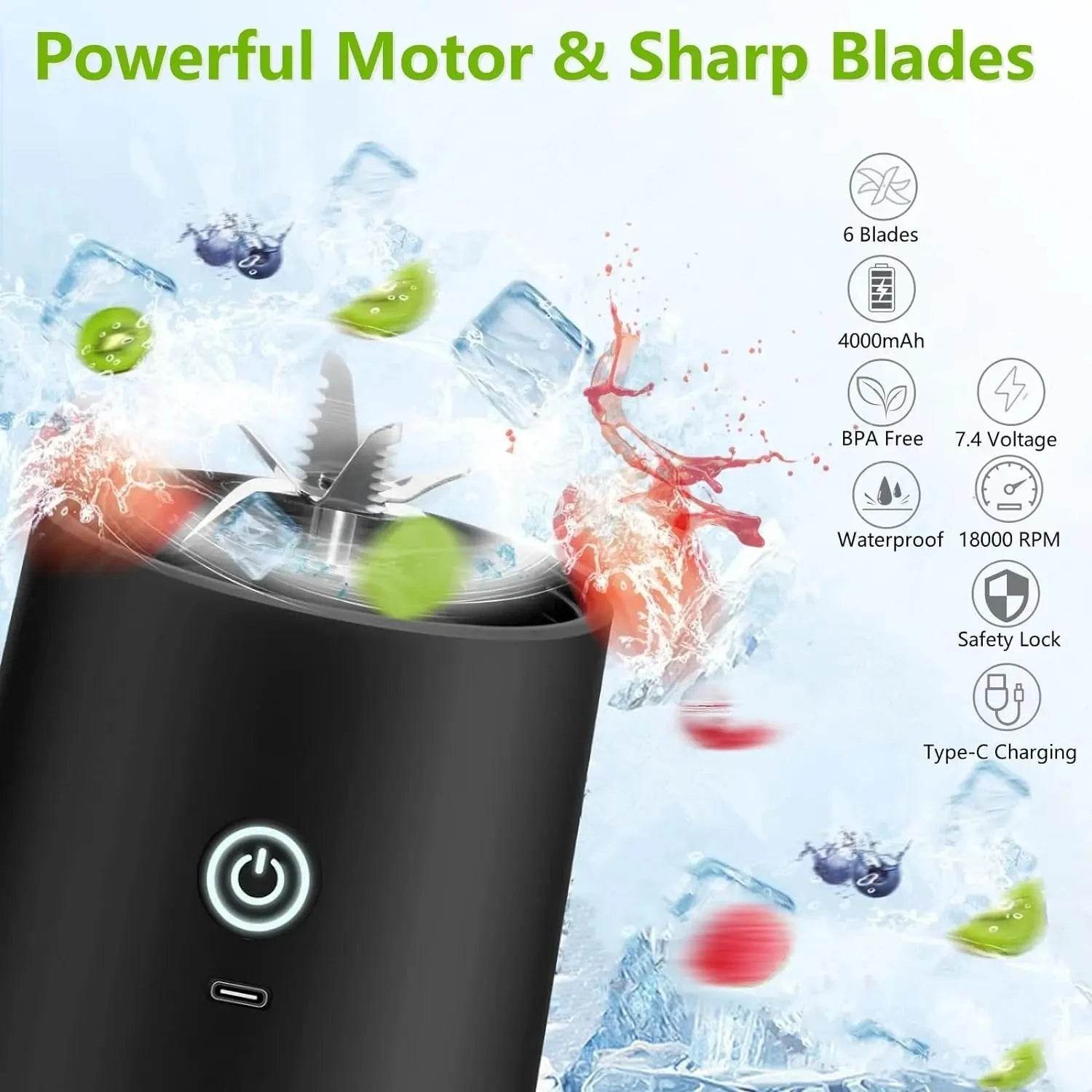 18oz Cordless Personal Blender for Shakes & Smoothies - Nic's Electronics