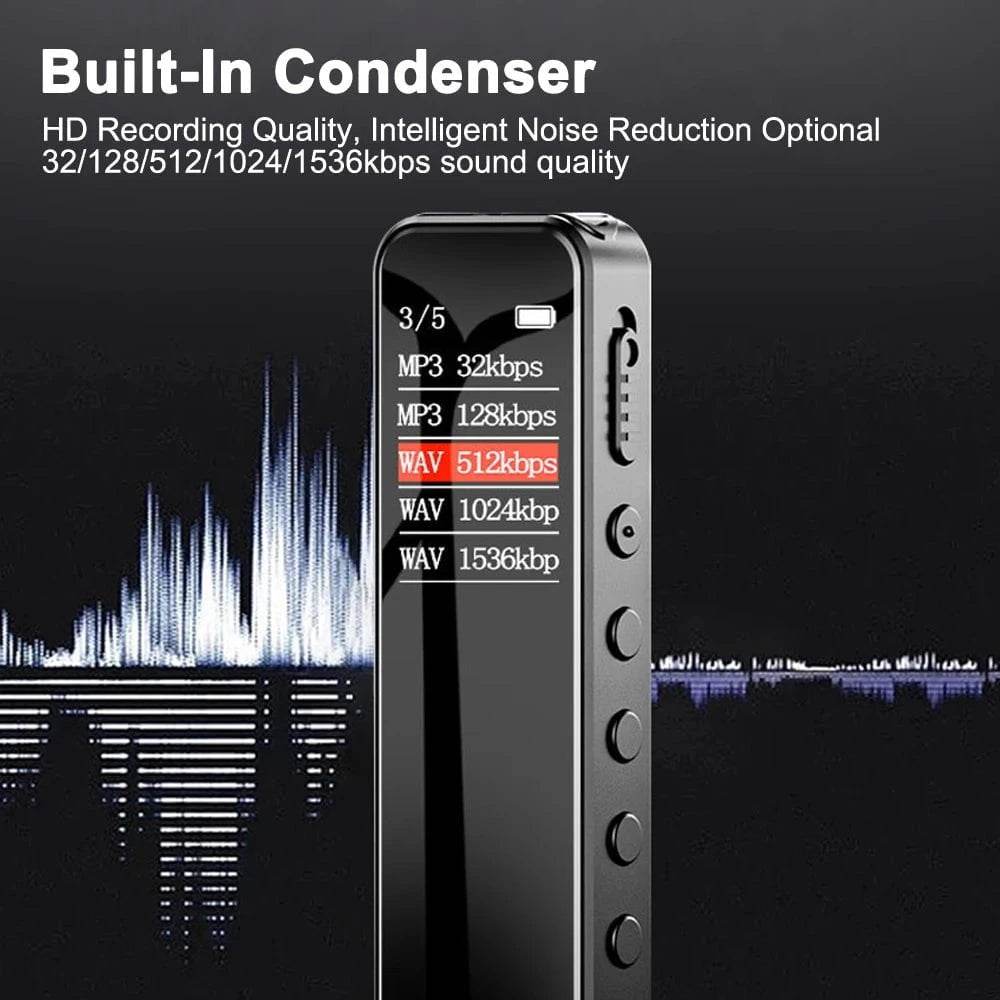 Portable Digital Voice Recorder with Color Screen & 1536Kbps Audio - Nic's Electronics