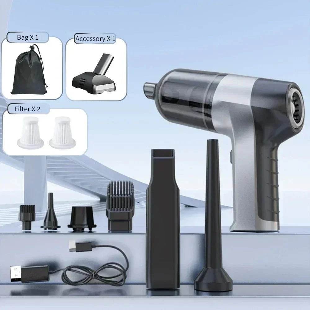 4-in-1 Wireless Car Vacuum Cleaner with Duster & Pump - Nic's Electronics