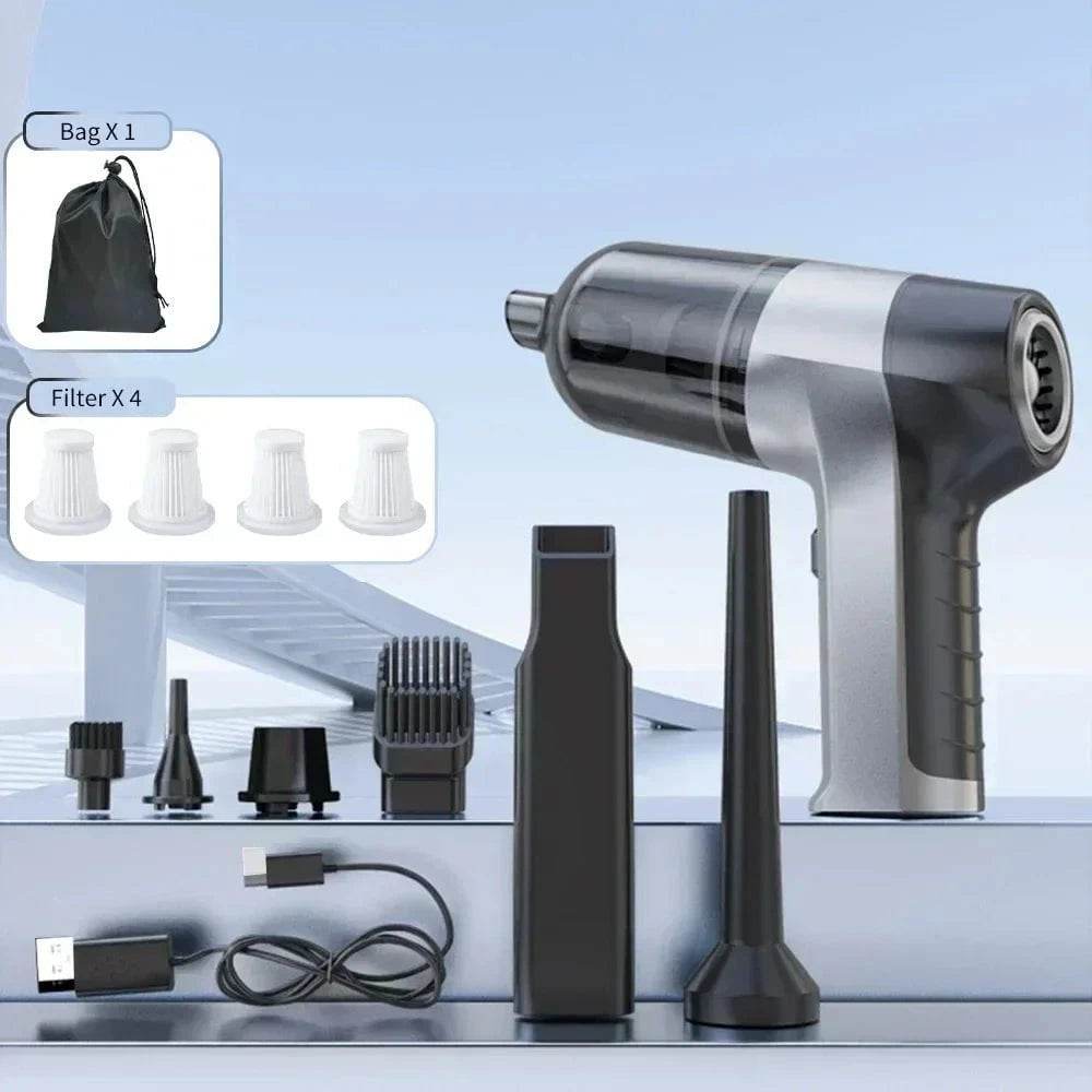 4-in-1 Wireless Car Vacuum Cleaner with Duster & Pump - Nic's Electronics